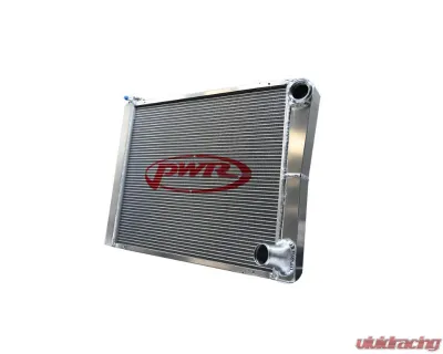 PWR Dirt Modified Radiator Double Pass Open 55mm 24" x 19" 1-3/4" Low Outlet - 915-24190
