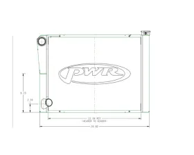 PWR Dirt Modified Radiator Double Pass Open Ford 42mm 26