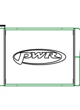 PWR Dirt Modified Radiator Double Pass Open Ford 42mm 26" x 19" 1-3/4" Low Outlet                                     - 915-26194 - Image 3