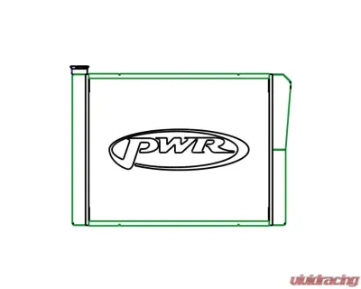 PWR Dirt Modified Radiator Double Pass Open Ford 42mm 26" x 19" 1-3/4" Low Outlet - 915-26194