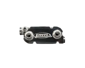 PWR 65mm Universal Water To Oil Heat Exchanger 12x4.5x 6 Billet -28 Wiggins Water/-12 AN Port Oil Inlet & Outlet
