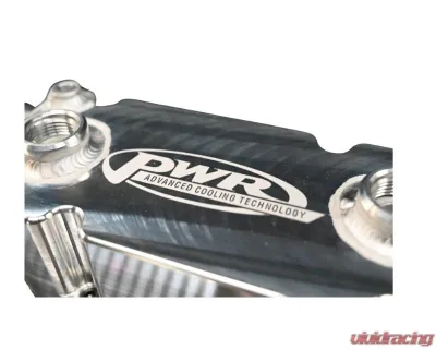 PWR 65mm Universal Water To Oil Heat Exchanger 12x4.5x 6 Billet -28 Wiggins Water/-12 AN Port Oil Inlet & Outlet - CR-UC-RQH003C
