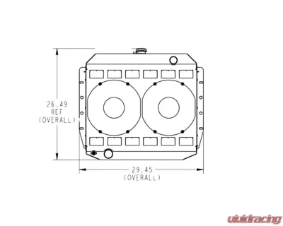 PWR 55mm Performance Radiator Module w/ Dual 12" SPAL Fans OEM Mounting F-100 | F-150 1967-1979 - CR-UC-SPR038C