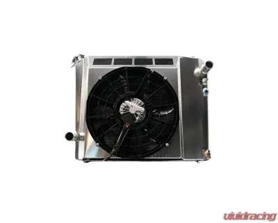 PWR 32mm Performance Radiator Module w/ 14" SPAL 500W Brushless Fans Ford Bronco 5.0 Coyote 1966-1977 - CR-UC-SPR051C-00