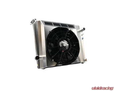 PWR 32mm Performance Radiator Module w/ 14" SPAL 500W Brushless Fans Ford Bronco 5.0 Coyote 1966-1977 - CR-UC-SPR051C-00