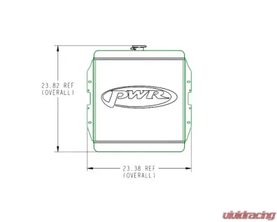 PWR 55mm Performance Radiator Module w/ 16" SPAL Fan Ford Thunderbird 1955-1957 - CR-UC-TPR003C