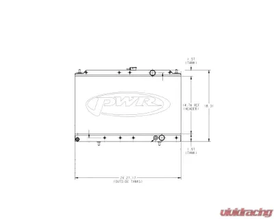 PWR 55mm Performance Radiator OEM Mounting Mitsubish Galant VR4 E39A 1987-1988 - CR-UC-UPR007B