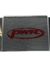 PWR 42mm Radiator Module Ext. Tube Closed 27.5" x 19" w/ EOC w/ 14" SPAL Fan -20 AN Port Inlet 1-3/4 Outlet Chevrolet Late Model                                     - CR-UC-WPR009B - Image 4