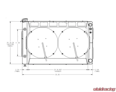 PWR 55mm Performance Radiator Module w/ Dual 12" SPAL Brushless Fans w/ TOC Chevrolet | Pontiac LS 1967-1969 - CR-UC-WPR016D