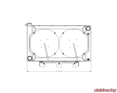 PWR 55mm Performance Radiator Module SBF/BBF Extruded Tube Crossflow w/ Dual 12? SPAL Brushless Fans Ford Mustang 1967-1970 - CR-UC-WPR036D