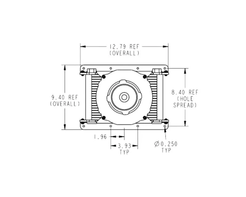 PWR 37mm Universal Engine Oil Cooler Kit 21 Row 11"x 7-1/2" w/ 7.5" SPAL Puller Fan -10 AN/-12 AN Inlet & Outlet - CR-UC-WQC006C