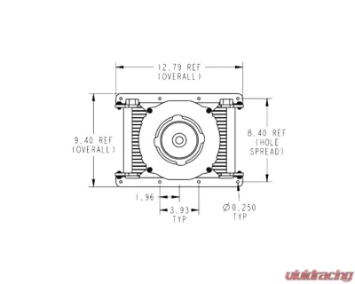 PWR 37mm Universal Engine Oil Cooler Kit 21 Row 11"x 7-1/2" w/ 7.5" SPAL Puller Fan -10 AN/-12 AN Inlet & Outlet - CR-UC-WQC006C