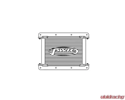 PWR 37mm Universal Engine Oil Cooler Kit 21 Row 11"x 7-1/2" w/ 7.5" SPAL Puller Fan -10 AN/-12 AN Inlet & Outlet - CR-UC-WQC006C