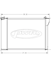PWR 55mm Performance Radiator Module w/ Dual 16" SPAL Fan Chevrolet Corvette C2 BBC Engine 1963-1967                                     - CR-UC-RPR030C - Image 3