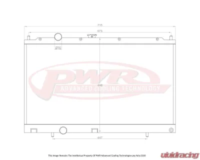 PWR 42mm Performance Radiator Mitsubishi Evo 7-9 2001-2007 - PWR1527
