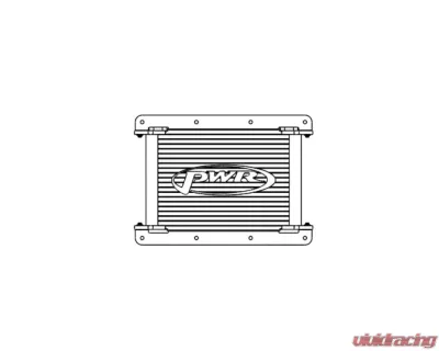 PWR 37mm 21 Row Universal Engine Oil Cooler w/ 7.5" SPAL Pusher Fan - CR-UC-WQC007C
