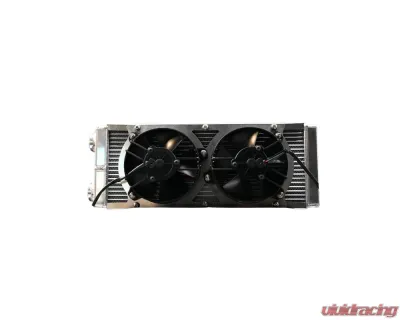 PWR 42mm Universal Oil Cooler w/ Dual 5.2" SPAL Fans - CR-UC-YQC004C-00