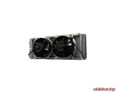 PWR 42mm Universal Oil Cooler w/ Dual 5.2" SPAL Fans - CR-UC-YQC004C-00