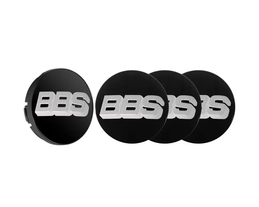 BBS Unlimited 56mm 2D Shaped Black | Silver Center Cap Set - HW58071010.4
