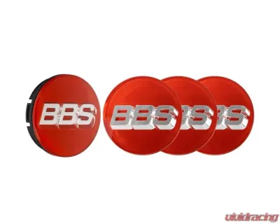 BBS Unlimited 70.6mm 3D Red | Chrome Center Cap Set - HW58071022.4