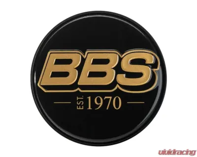 BBS Unlimited 70.6mm 2D "est.1970" Embossed Black | Gold Center Cap Set - HW58071039.4