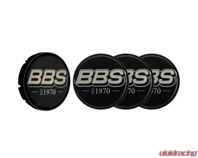BBS Unlimited 56mm 2D "est.1970" Embossed Black | White Gold Center Cap Set - HW58071040.4