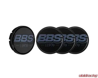BBS Unlimited 56mm 2D "est.1970" Embossed Black | Indigo Blue Center Cap Set - HW58071042.4