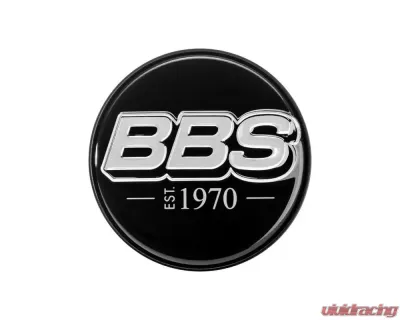 BBS Unlimited 56mm 2D "est.1970" Embossed Black | Platinum Silver Center Cap Set - HW58071044.4