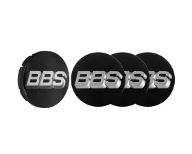 BBS Unlimited 56mm 3D Floating Black | Platinum Silver Center Cap Set