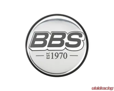 BBS Unlimited 56mm 2D "est.1970" Embossed Chrome | Grey Center Cap Set - HW58071058.4