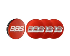 BBS Unlimited 56mm 3D Floating Red | Chrome Center Cap Set