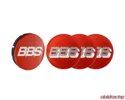 BBS Unlimited 56mm 3D Floating Red | Chrome Center Cap Set - HW58071061.4