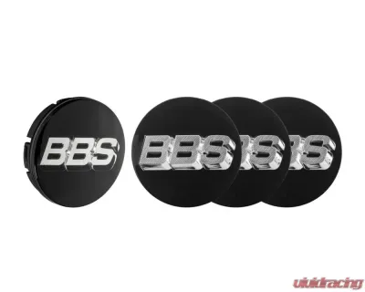 BBS Unlimited 56mm 3D Floating Black | Chrome Center Cap Set - HW58071063.4