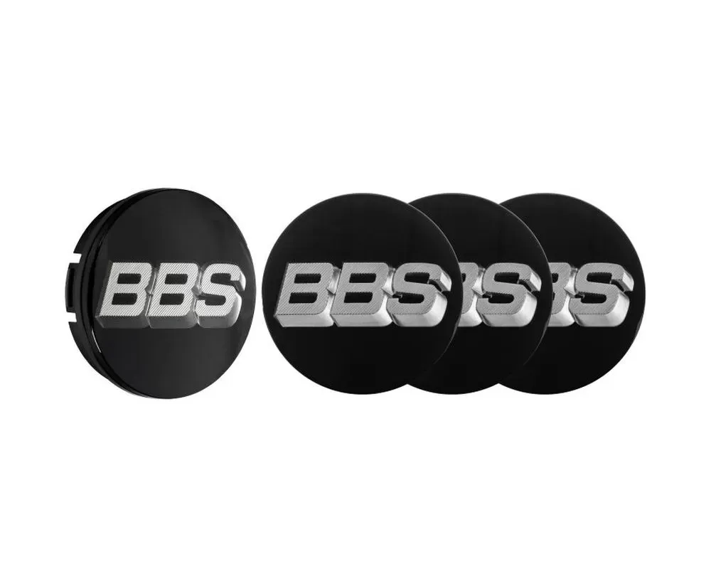 BBS Unlimited 56mm 3D Black | Platinum Silver Center Cap Set - HW58071069.4