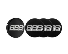 BBS Unlimited 56mm 3D Black | Platinum Silver Center Cap Set