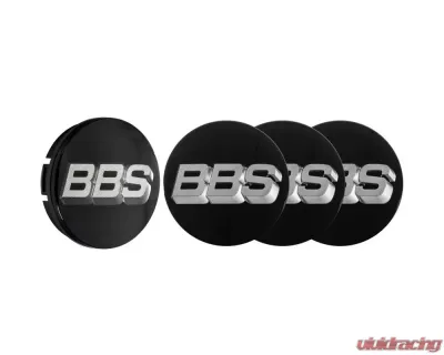 BBS Unlimited 56mm 3D Black | Platinum Silver Center Cap Set - HW58071069.4