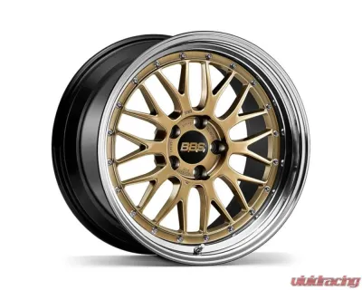 BBS LM Wheel 21x12 5x130 64mm Diamond Gold w/ Black Bright Diamond Cut Rim - LM474DG-BKBD