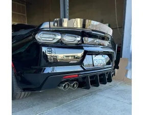 ZL1 Addons Black Powder Coat Aluminum Aluminum Standard Main Center Section Diffuser Chevrolet Camaro SS | LT | LS w/ Dual Tip Stock Muffler 2019-2024