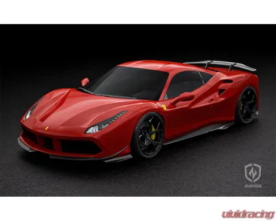 Zacoe Carbon Fiber 4pc Front Lip Set Ferrari 488 GTB 2015-2021 - FR-488-FL-01