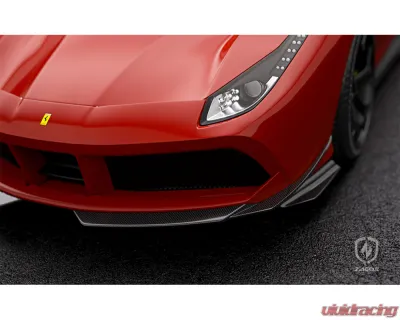 Zacoe Carbon Fiber 4pc Front Lip Set Ferrari 488 GTB 2015-2021 - FR-488-FL-01