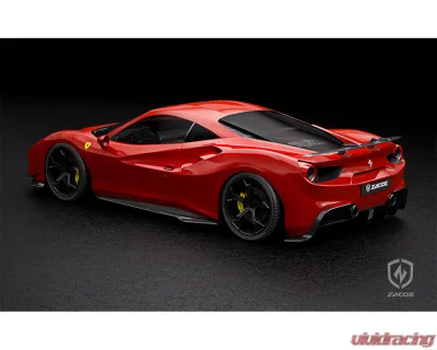 Zacoe Carbon Fiber 4pc Side Skirts Set Ferrari 488 GTB 2015-2021 - FR-488-SS/L-01