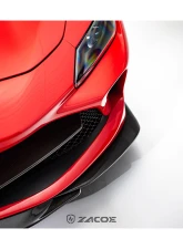 Zacoe Carbon Fiber 3pc Front Lip Set Ferrari F8 Tributo 2020-2022                                     - FR-F8-FL-01 - Image 8