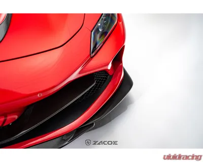 Zacoe Carbon Fiber 3pc Front Lip Set Ferrari F8 Tributo 2020-2022 - FR-F8-FL-01