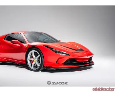 Zacoe Carbon Fiber 3pc Front Lip Set Ferrari F8 Tributo 2020-2022 - FR-F8-FL-01