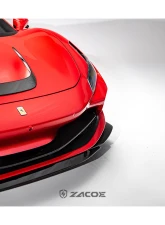 Zacoe Carbon Fiber 3pc Front Lip Set Ferrari F8 Tributo 2020-2022                                     - FR-F8-FL-01 - Image 3