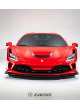 Zacoe Carbon Fiber 3pc Front Lip Set Ferrari F8 Tributo 2020-2022                                     - FR-F8-FL-01 - Image 4