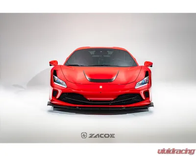 Zacoe Carbon Fiber 3pc Front Lip Set Ferrari F8 Tributo 2020-2022 - FR-F8-FL-01