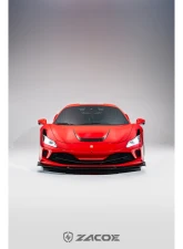 Zacoe Carbon Fiber 3pc Front Lip Set Ferrari F8 Tributo 2020-2022                                     - FR-F8-FL-01 - Image 5
