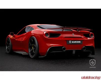 Zacoe Carbon Fiber 3pc Rear Wing Set Ferrari 488 GTB 2015-2021 - FR-RW-01
