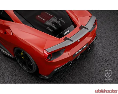 Zacoe Carbon Fiber 3pc Rear Wing Set Ferrari 488 GTB 2015-2021 - FR-RW-01